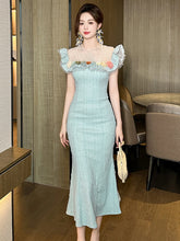 Elegant Ball Dress Delicate French Pearl O-neck Flowers Ruffles Fishtail Robe Birthday Party Banquet Vestidos Mujer Aiertu
