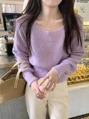 Aiertu 2024 Vintage Harajuku Lantern Long Sleeve Women Sweater Casual Korean Autumn Winter Knitwear Soft Warm Tops Chic Femme Sweater Aiertu