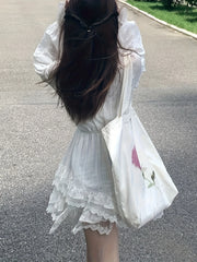 First love complexwhite texturetemperamentdress irregular cake dress for women Aiertu