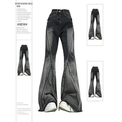 Aiertu 2024 American Vintage High Waist Straight Jeans Women's Casual Baggy Denim Trouser Y2K Wide Leg Grunge High Street Style Pants Aiertu