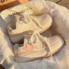 Aiertu 2024 New Korean Shoes Kawaii Pink Platform Sneakers Women Vintage Vulcanize Spring Summer Casual Tennis Female Flats Footwear Aiertu