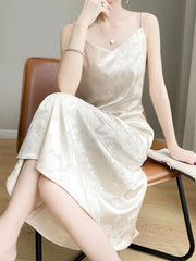 Aiertu Summer Women Fashion Elegant Bodycon Midi Dress Spaghetti Strap Vintage Slim Party Evening Clothes Female Long Robe New Clothes Aiertu