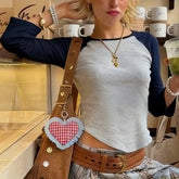 AIERTU - Women Summer Elegant T-Shirts Boat Neck 3/4 Sleeves Scalloped Curved Hem T-Shirts Y2K Cute Going Out T-Shirts Tops Aiertu