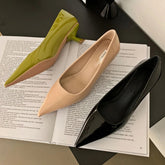 Aiertu Patent Leather Low Heel Office Women Shoes Pumps Pointed Low Elegant High Heels Simple Comfy Nude Spring Footwear for Women 2024 Aiertu