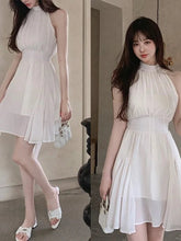 AIERTU - Women's Sweet Style High Collar Midi Dress Waist-Cinching Sleeveless Spring Autumn Winter Citywalk Single Piece Other Material Aiertu