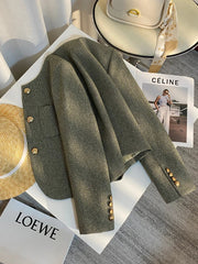 Aiertu Spring Autumn Women's Suit New Single Breasted Small Fragrance Green Suit Jacket Lady Blazer All-match Casual Coat Tops Aiertu