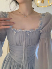 Aiertu Spring Summer Women Fashion Elegant Casual Midi Party Dress Vintage A-Line Solid Chic Prom Wedding Vestidos Female Clothes Robe Aiertu