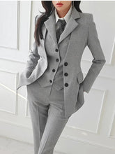 Aiertu Women Vintage High Quality Office Suit Ladies Work Wear OL Pantsuits Formal Female Blazer Jacket Vest Trousers 3 Pieces Set Aiertu