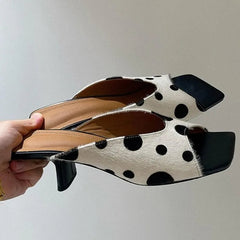 AIERTU - Retro Women's Shoes Luxury True Fur High Heeled Sandals for Woman Fashion Model Casual Shoes Designer Shoes Sandalias De Mujer Aiertu