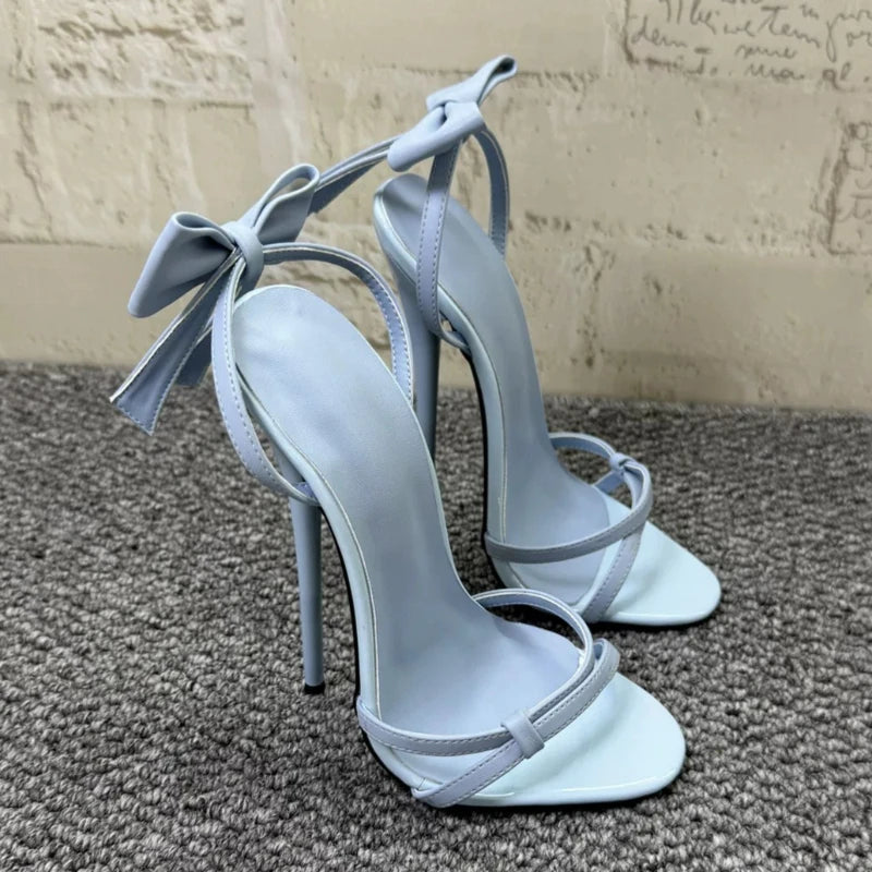 AIERTU - Sexy Strappy High Heels Elegant Bowknot Stiletto Sandals Exquisite Open Toe Party Wedding Shoes Plus Size Aiertu
