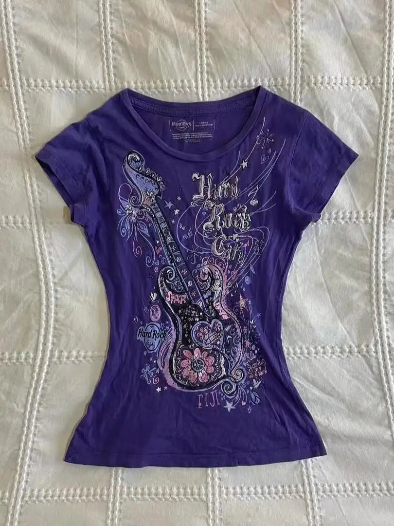 AIERTU - Y2K summer retro floral print women short-sleeved ins round neck casual street clothing T-shirt basic ladies top Aiertu