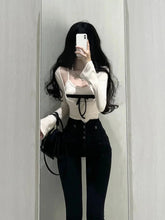 Aiertu Casual Y2k Crop Tops Women 2 Piece Sets Outwear Korean Fashion Clothing Bodycon Slim Tshirts Sexy Blouse Female Spring Aiertu