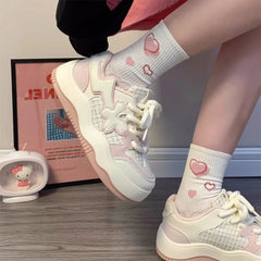 Aiertu Pink Flower Board Shoes for Women Spring Autumn New Designer Korean Platform Sneakers Female Fashion Casual Zapatos De Mujer Aiertu