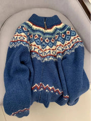Japanese Retro Thicken Knitted Cardigan Women Turtleneck Sweater Autumn Winter Loose Soft Warm Coats Women's Knitwear Tops Aiertu