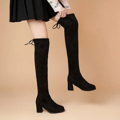 Aiertu Autumn Winter Sexy Women Over The Knee Boots Elastic Force Platform Ladies Boots Fashion Female Shoes Women's Long Boots Aiertu