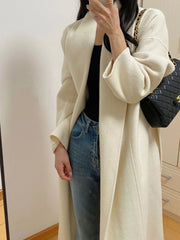 Aiertu Autumn and Winter Women's Casual Solid Color Long Loose Coat Aiertu