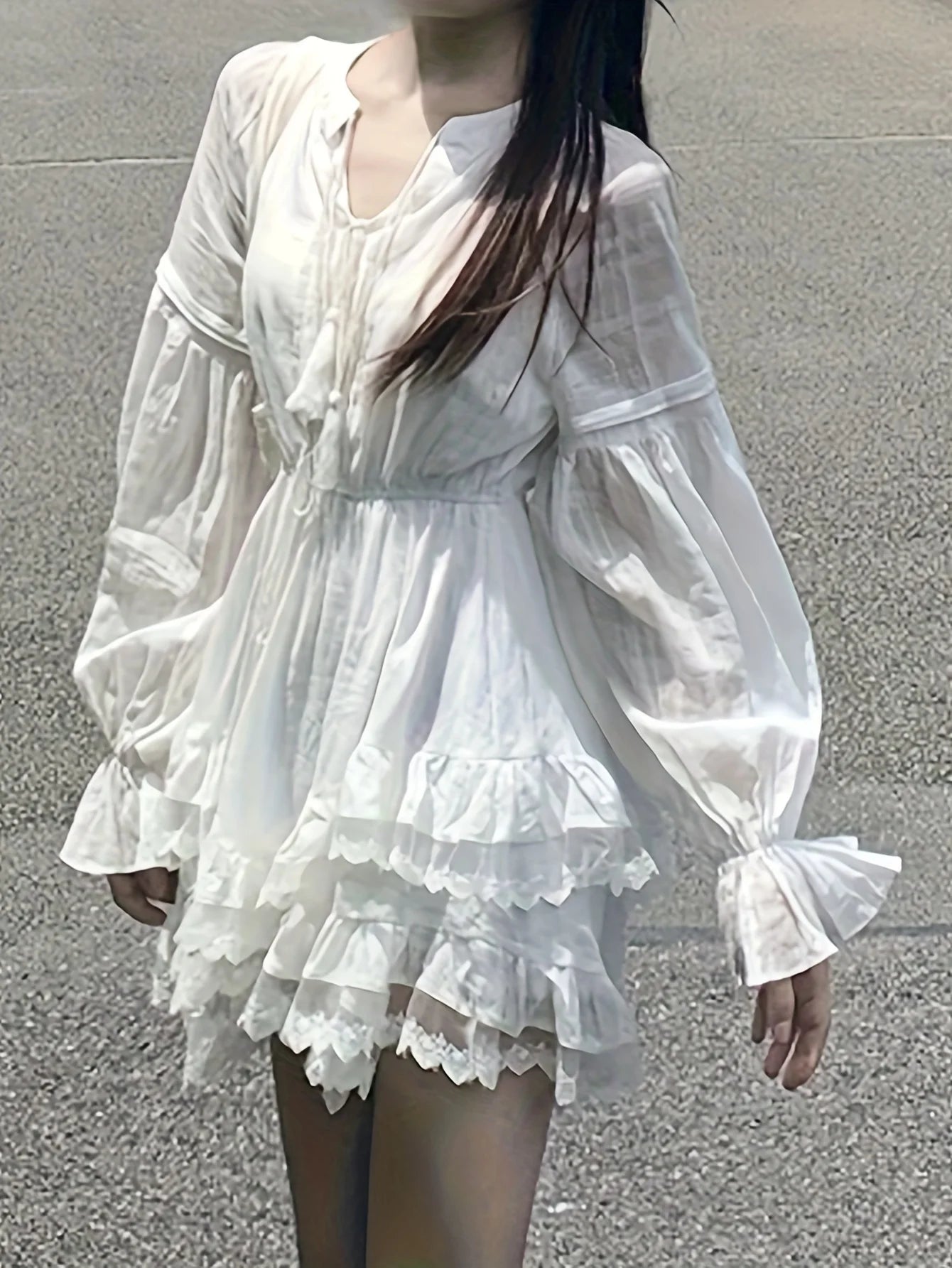 First Love Complex White Irregular Cake Dress for Women