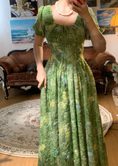 Aiertu Vintage Elegant Floral Long Dress Women Beach Party Evening Vacation Dresses Female Casual Designer Fashion Summer Dresses 2024 Aiertu