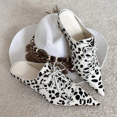 AIERTU - Fashion Women Shoes Retro Leopard Print Mueller Slippers for Woman Comfort Pointed Tip Casual Shoes Designer Shoes Zapatos Mujer Aiertu