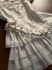 AIERTU - New Improved Dresses for Women Short Sleeve Spring Summer Mini Dress Ruffles Vintage Elegant Vestidos Mujer Aiertu