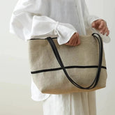 AIERTU - Canvas Tote Bag for Women New Japanese Large Capacity Cotton Linen Shoulder Commuting Tote Bags Aiertu