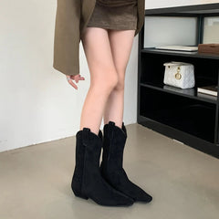Aiertu Women's Boots 2024 New Autumn Flat Heels Shoes Ankle Boots Fashion Leopard Print Wedges Heel Ankle Booties Casual Chelsea Botas Aiertu