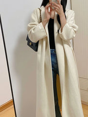 Aiertu Autumn and Winter Women's Casual Solid Color Long Loose Coat Aiertu