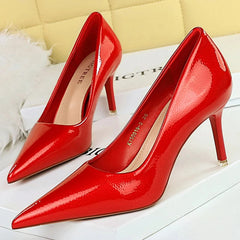 Aiertu Shoes Crystal Patent Leather Women Pumps Pointed High Heels Women Shoes Stilettos Kitten Heels Female Shoes Plus Size 43 Aiertu