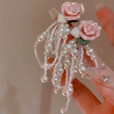 Aiertu - Mystic Rain on New Spring Rosebuds Pink Earrings Kawaii Academia Y2K Cottagecore Coquette Fairycore Dollette Princesscore Aiertu