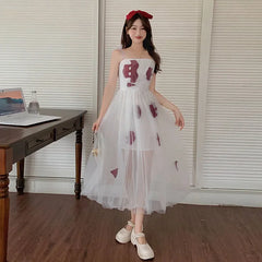Aiertu Vintage Floral Strap Dress Women Sexy Backless Evening Party Fairy Dress Spring High Street Korean Beach Casual Dress Aiertu