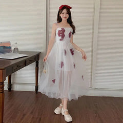 Aiertu Vintage Floral Strap Dress Women Sexy Backless Evening Party Fairy Dress Spring High Street Korean Beach Casual Dress Aiertu