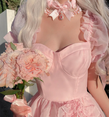 Aiertu Pink Princess Prom Dress Ruffle Layered Evening Dresses Formal Occasions Graduation Gown Sweet Birthday Party Dresses Aiertu