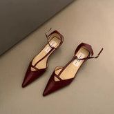 Spring New Women Sandal Fashion Pointed Toe Shallow Ladies Elegant Slingback Shoes Thin Low Heel Outdoor Dress Pumps Aiertu