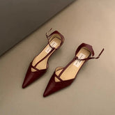 Aiertu Spring New Women Sandal Fashion Pointed Toe Shallow Ladies Elegant Slingback Shoes Thin Low Heel Outdoor Dress Pumps Aiertu