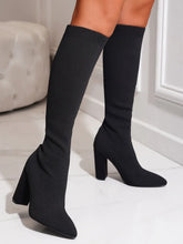 Women Shoes Mesh Knitting Long Boots High Heels Knee High Boots Platform Boots Plus Size 42 Aiertu