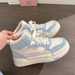 Aiertu Blue Platform Sneakers Women's Sports Shoes Vintage Casual Vulcanize Kawaii Lolita Harajuku School Boot Female Flats New Trend Aiertu