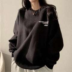 Aiertu 2024 Spring Autumn Women Sweatshirts Long Sleeve Oversized Hoodies Casual Letter Print Loose Pullovers Tops Harajuku Streetwear Aiertu