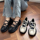 Aiertu Back to school Summer Chunky Women Sports Shoes Fashion Shallow Butterfly-knot Platform Flat Shoes Ladies Casual Outdoor Mary Jane Shoes Aiertu