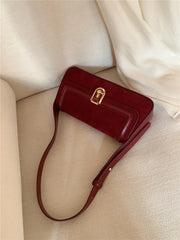 Vintage Elegant Red Shoulder Bag For Women High Street Luxury Designer Handbag Female Retro Purse Underarm Bag Y2k Aiertu