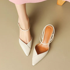 Aiertu Summer Woman Shoes Sheep Suede Leather Shoes for Women Pointed Toe Thin Heel Women Sandals Slingback High Heels Retro Shoes Aiertu