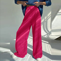 Aiertu Women Wide Leg Pants 2024 Spring Elegant Office Lady Casual Fashion Pantalones High Waist Commuting Solid Color Trousers Aiertu