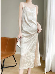 Aiertu Summer Women Fashion Elegant Bodycon Midi Dress Spaghetti Strap Vintage Slim Party Evening Clothes Female Long Robe New Clothes Aiertu