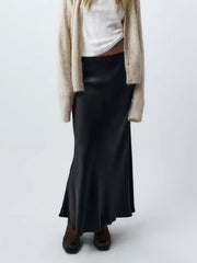 Aiertu Women Satin Skirt High Waist Midi Skirt Stylish Long Skirts For Women Fashion Chic And Elegant Woman Skirt Streetwear Aiertu