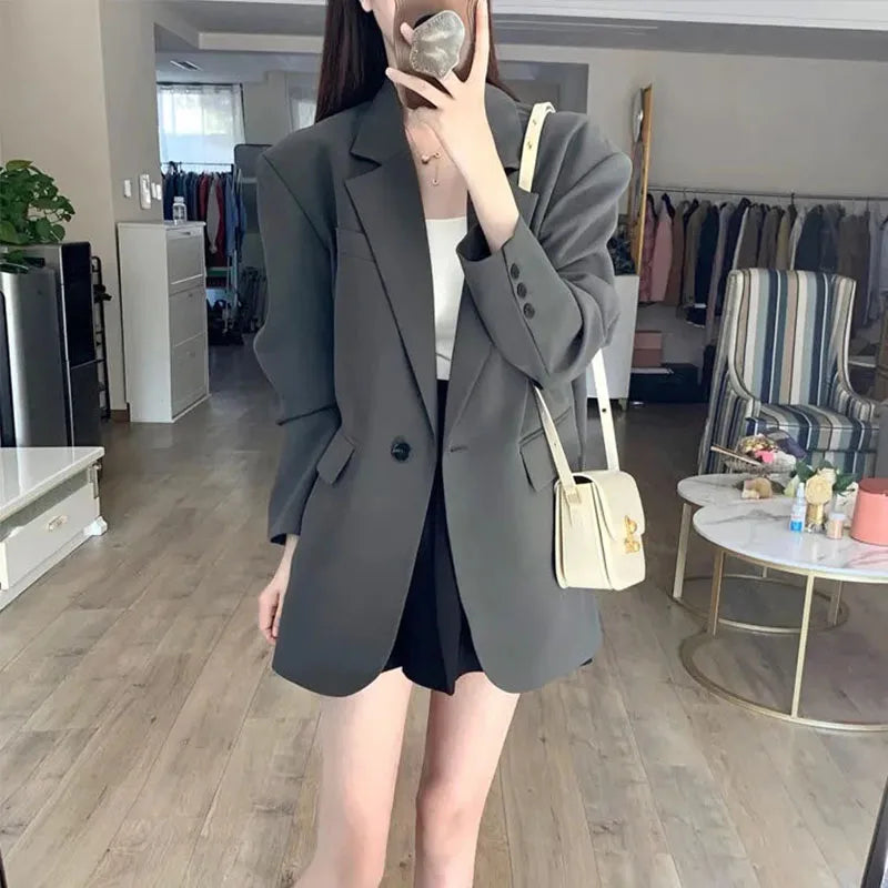 Aiertu Spring Autumn Blazers Jackets Women Korean Style High Quality Loose Blazer Coat Ladies Temperament Streetwear Outerwear aiertu