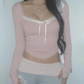 Aiertu - Strawberry Sugar Cinnabun Pink Top Kawaii Academia Y2K Cottagecore Coquette Fairycore Dollette Princesscore Aiertu