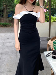Aiertu New French Style Women Bodycon Midi Party Summer Dress Halter Sleeveless Slim Sexy Evening Party Club Robe Female Black Vestidos Aiertu
