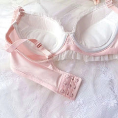Aiertu Water-soluble Embroidery Bras Thin Cup Students College Girls Cute Lingerie Push up Bralette Sexy Underwear Bra Set Aiertu