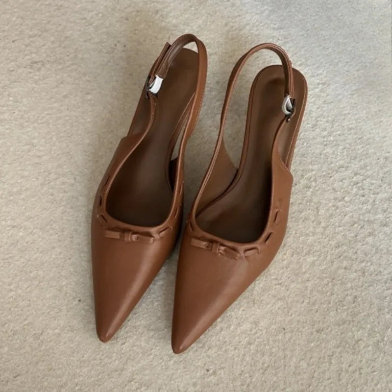 AIERTU - Patent Leather Sexy Pointed Toe Women Pumps New 2026 Elegant Slingback High Heels Dress Fashion Bowknot Sandals Tacones Mujer Aiertu