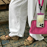 AIERTU - Leopard Mary Jane Flat Shoes Round Toe Ballet Flats for Women Dressy Fabric Business Flats Classic Strap Flats for Office Aiertu