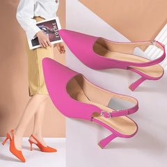 Sexy Women's Buckle Sandals High Heeled Women's Shoes Large Size 43 Fashion Women's Shoes Pointed Toe Fine Heeled Women's Shoes Aiertu